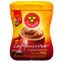 Cappuccino, Chocolate, Pote, 200g, 3 Corações - 2 Unidades na Amazon