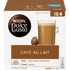 Cápsulas Dolce Gusto Café AU Lait Nescafe - 16 Unidades na Dolce Gusto