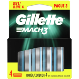 Carga para Aparelho de Barbear Gillette Mach3 4 Refis na Drogaria Araujo