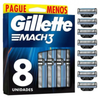 Carga Para Aparelho De Barbear Gillette Mach3 - 8 Unidades - Azul na Netshoes