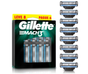 Carga para Aparelho de Barbear Gillette Mach3, Leve 8 Pague 6 na Amazon