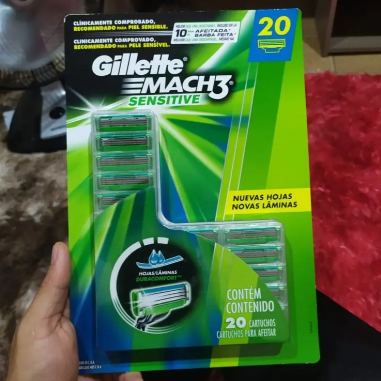 Carga para Aparelho de Barbear Gillette Mach3 Sensitive 20 unidades na Amazon
