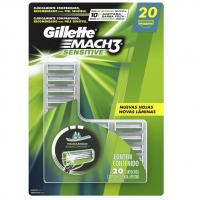 Carga Para Aparelho De Barbear Gillette Mach3 Sensitive 20 Unidades na Amazon