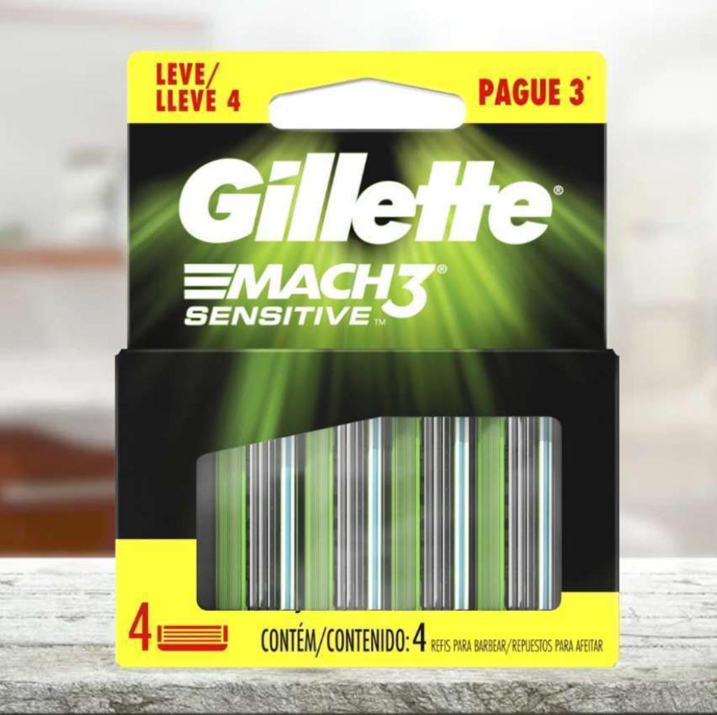 Carga para Aparelho de Barbear Gillette Mach3 Sensitive 4 Unidades na Amazon