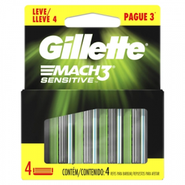 Carga para Aparelho de Barbear Gillette Mach3 Sensitive Leve 4 Pague 3 na Americanas