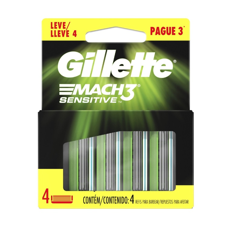 Carga para Aparelho de Barbear Gillette Mach3 Sensitive Leve 4 Pague 3 na Americanas