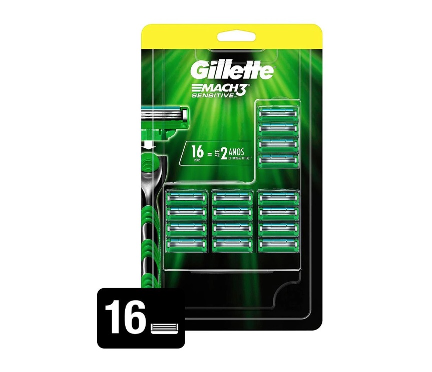 Carga para Aparelho de Barbear Gillette Mach3 Sensitive – 16 unidades na Casas Bahia