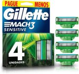 Carga Para Aparelho De Barbear – Gillette – Mach3 Sensitive – 4 Unidades na Amazon