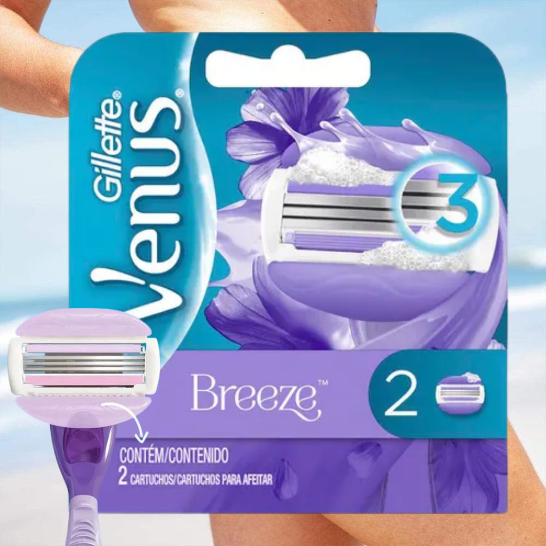 Carga para Aparelho de Depilar Gillette Venus Breeze 2 unidades na Amazon
