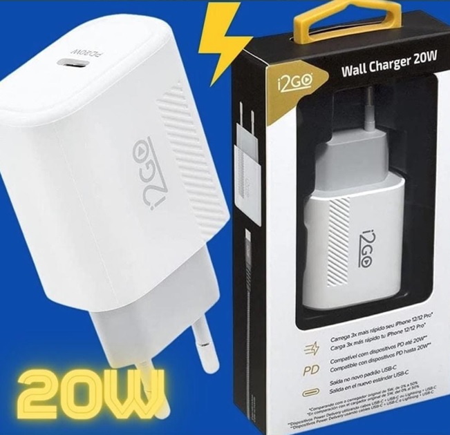 Carregador De Parede Ultra Rápido 20W Com 1 Saída USB-C Power Delivery I2GO – I2GO PRO Branco na Amazon
