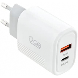 Carregador de Parede Ultra Rápido com 1 Saída USB-C Power Delivery 20W + 1 Saída USB-A 18W I2GO - i2GO PRO na Amazon