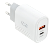 Carregador de Parede Ultra Rápido com 1 Saída USB-C Power Delivery 20W + 1 Saída USB-A 18W I2GO – i2GO PRO, Branco na Amazon