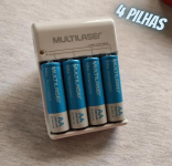 Carregador de Pilhas Multilaser AA/AAA + 2 Pilhas AA 2500Mah + 2 Pilhas AAA 1000Mah – CB045, turquoise, 83 x 59 x 55mm na Amazon