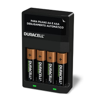 Carregador De Pilhas Recarregáveis AA E AAA DURACELL Com 4 Pilhas AA na Amazon
