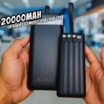 Carregador Portátil Power Bank 20000 mAh Turbo Carregamento Rápido 3.1A, Powerbank com 4 cabos Integrados (USB-C, USB, Lightning) Led Bateria, Lanterna. Compatível com Android e IOS – Premium (Branco) na Amazon