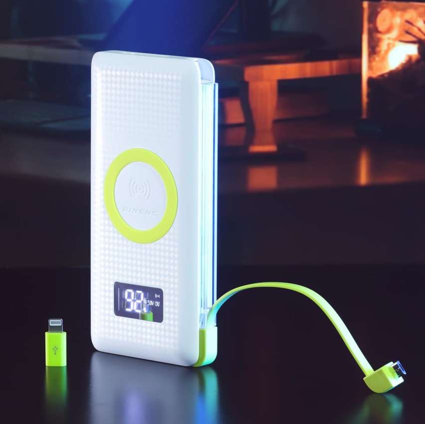 Carregador Portátil Power Bank Pineng 10.000mAh Carregamento Por Indução Carga Rápida Visor Led Digital Entrada Usb 3.0 na Amazon