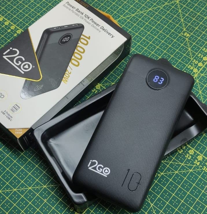 Carregador Portátil (Power Bank) Ultra Rápido 10000mAh Power Delivery 20W 2 Saídas USB + 1 Saída/Entrada USB-C Preto I2GO – I2GO PRO na Amazon