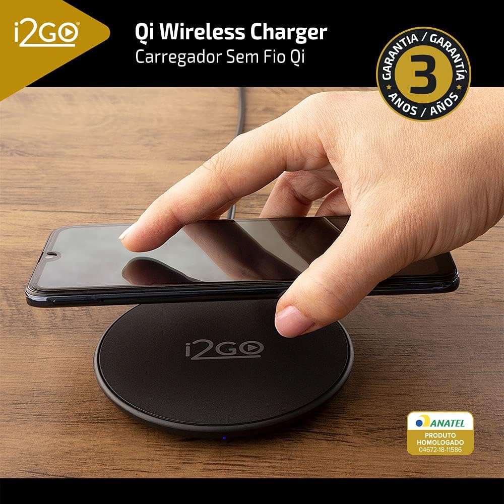Carregador Sem Fio Fast Charge I2GO 10W Chumbo – I2GO PRO Preto na Amazon