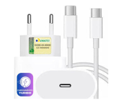 Carregador Turbo Compativel c/Novo iPhone 16, Super Rapido, Fonte Entrada Tipo-C + Cabo USB-C Fast Charge na Amazon
