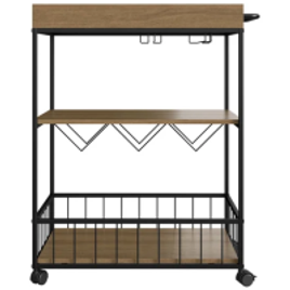 Carrinho Bar com Adega e Porta Taças Cecília - Yescasa na MadeiraMadeira