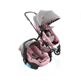 Carrinho de Bebê Cosco Travel System Duo Poppy – Rosa Mescla na Casas Bahia