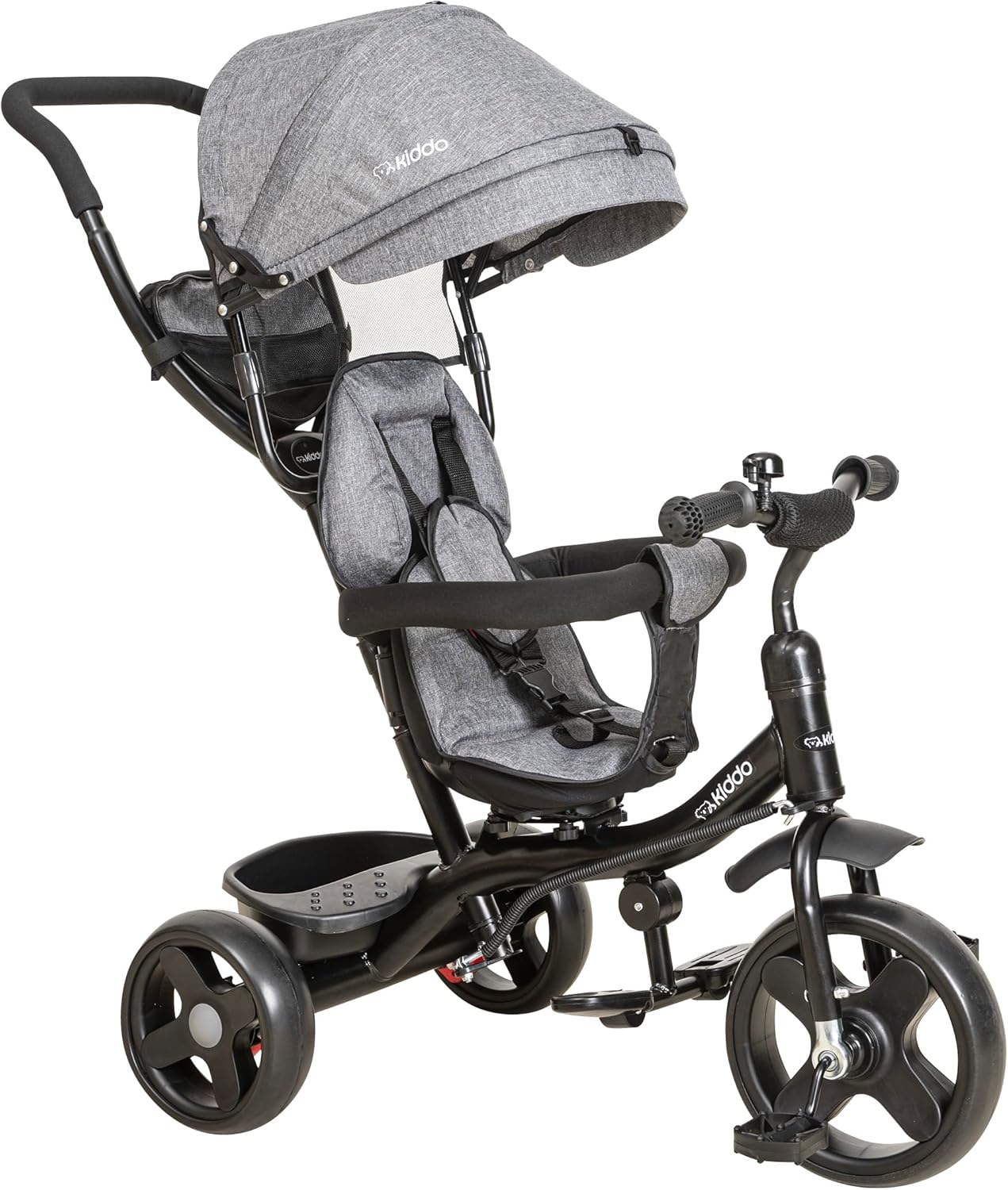 Carrinho de Bebe e Triciclo Kiddo Giratório Melange Grafite na Amazon
