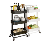 Carrinho Organizador Multiuso 3 Prateleiras Com Rodinhas/Estante/Fruteira (Preto) na Amazon