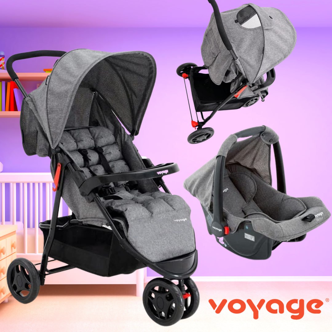 Carrinho Passeio e Bebê Conforto TS Delta Pro Mescla Voyage na Amazon