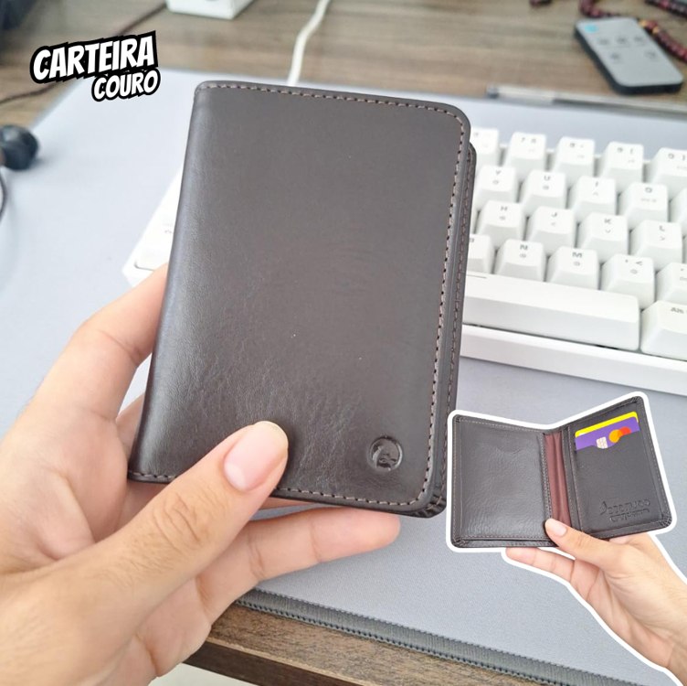 Carteira Masculina Couro Legítimo Proteção RFID RG CNH Cartões Notas Couro50 620 na Amazon