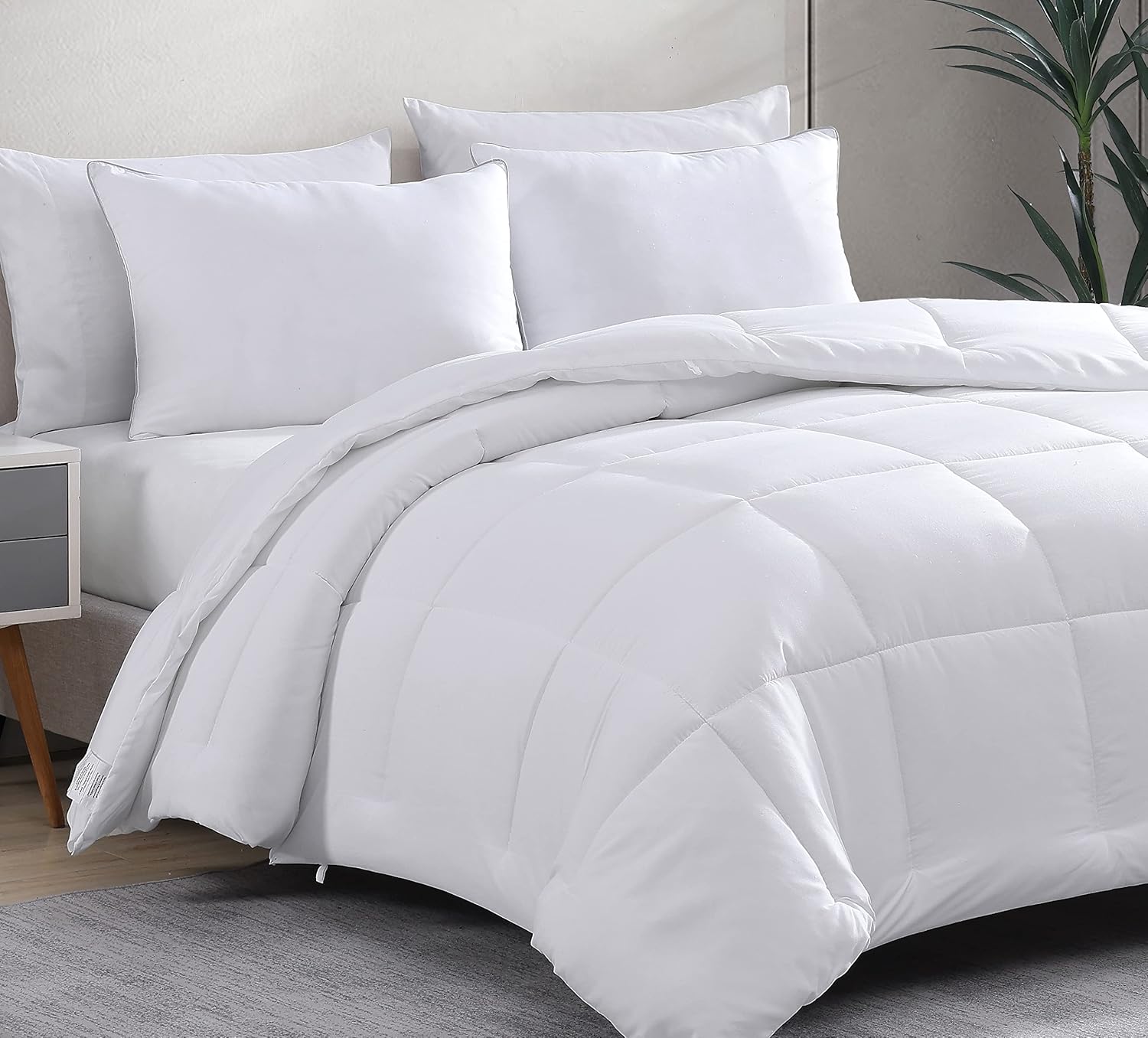 Casa Platino Edredom de cama acolchoado tamanho queen – enchimento de edredom com 8 abas – supermacio, confortável e aconchegante para todas as estações na Amazon