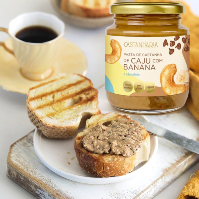 Castanharia Pasta De Castanha De Caju Com Banana E Chocolate 210G na Amazon