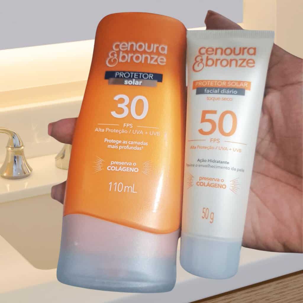 Cenoura e Bronze Kit Protetor Solar Corpo Fps 30 110Ml + Facial Fps 50 50G na Amazon