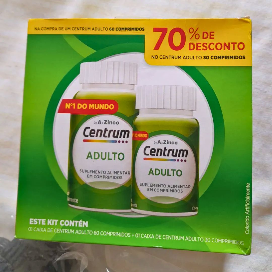 Centrum Adulto Multivitaminico Diário Adulto de A a Z, com Magnesio e Vitamina D, Leve 90 Comprimidos e Pague 60 na Amazon