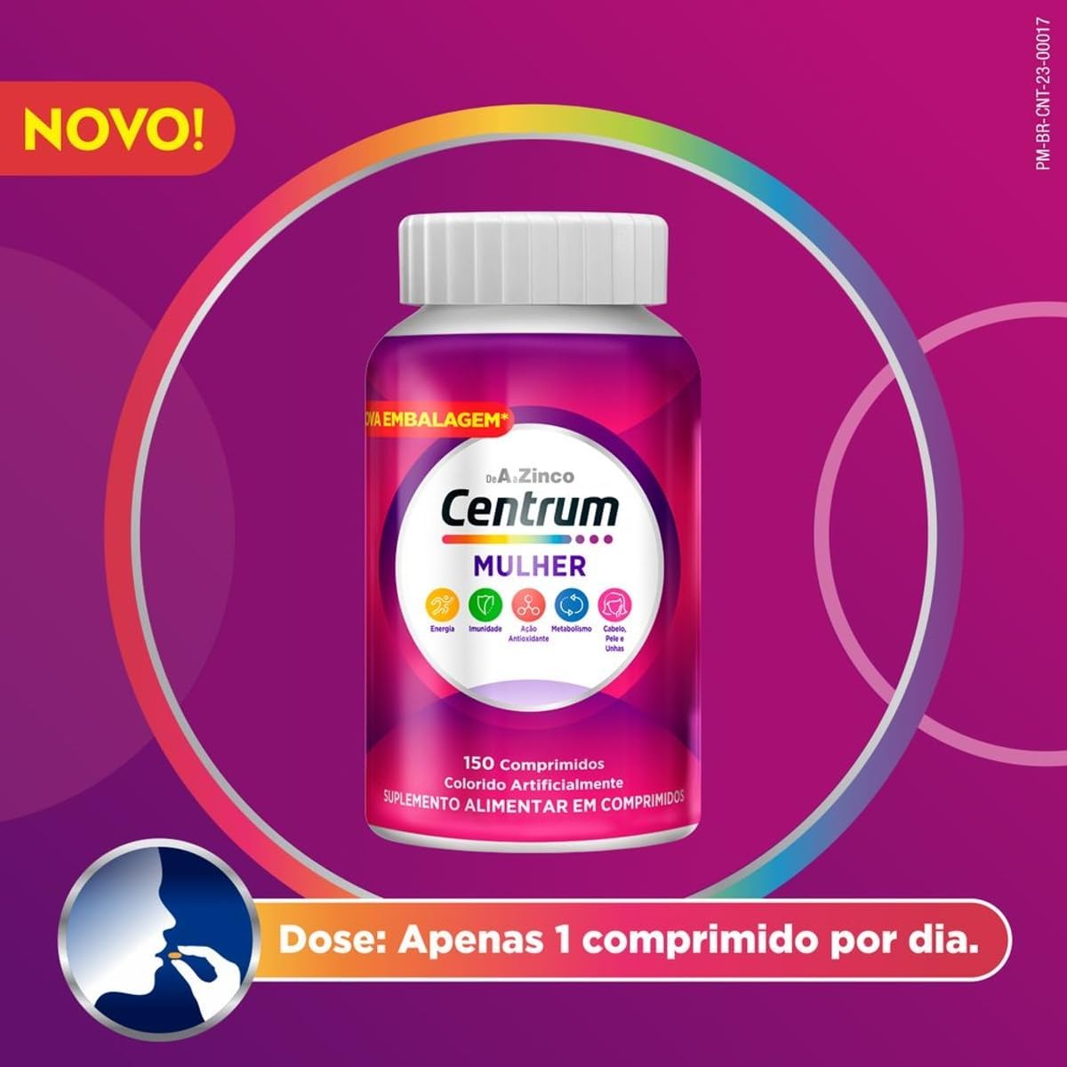 Centrum Mulher, Suplemento Alimentar para Energia e Funcionamento Muscular, 150 Comprimidos na Amazon