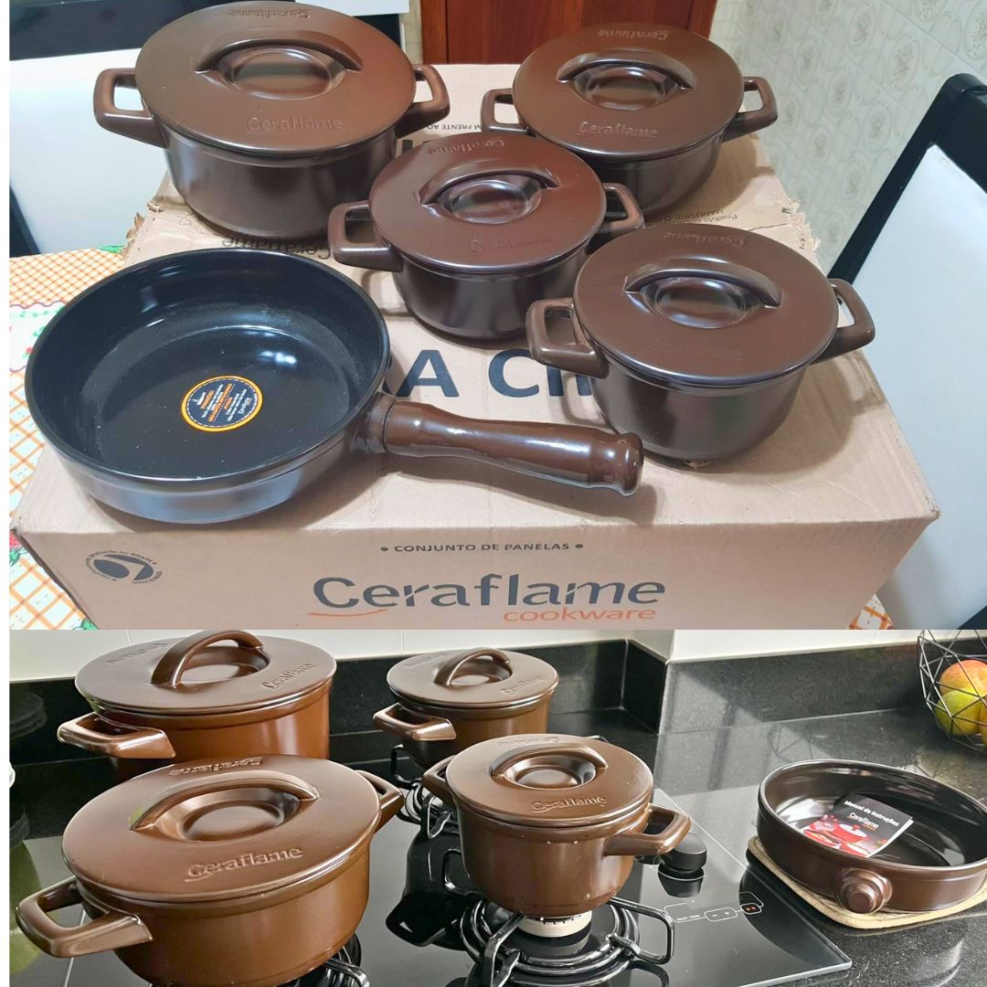 Ceraflame Conjunto Panelas de Cerâmica Duo+ Smart 5 Peças Cobre na Amazon