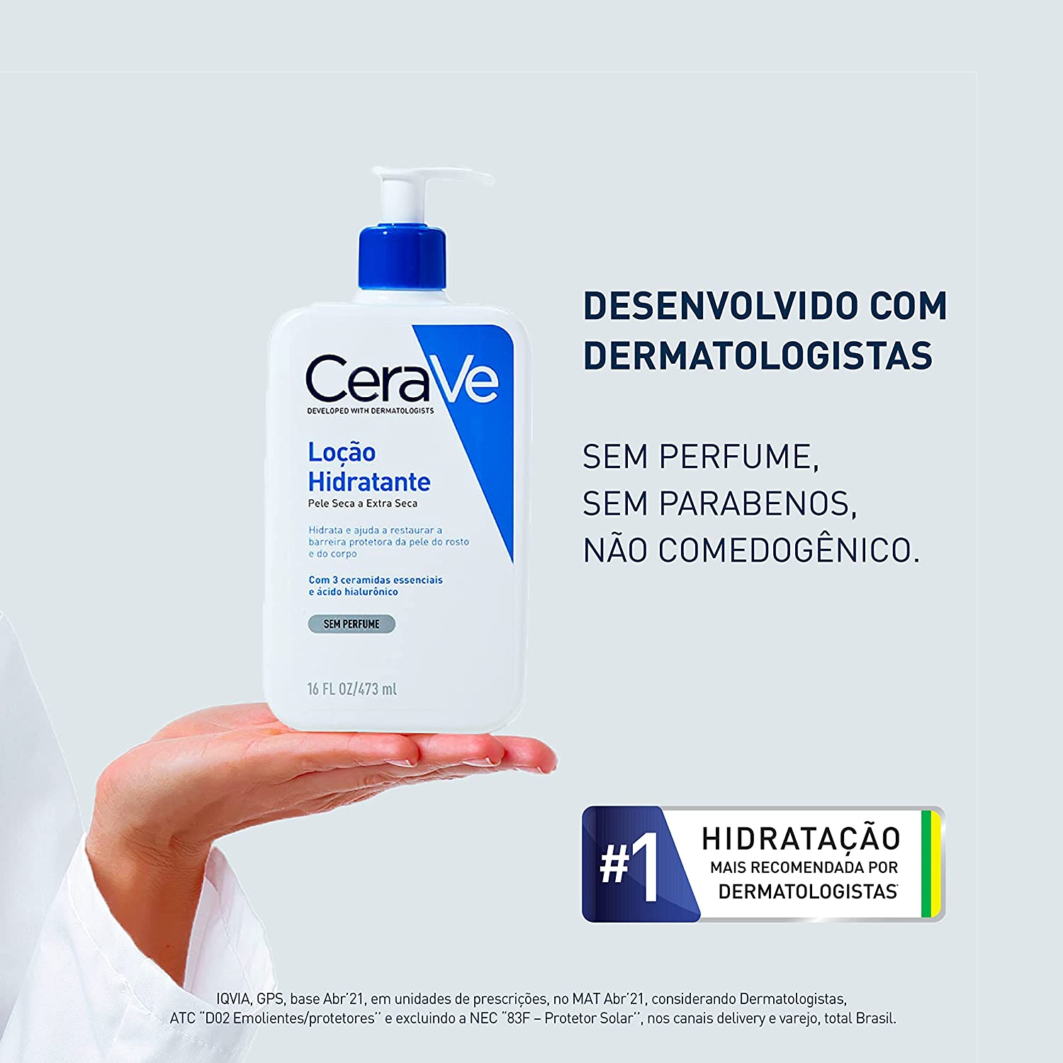 CeraVe, Loção Hidratante Corporal, com textura Fluida e Ácido Hialurônico, 473ml na Amazon
