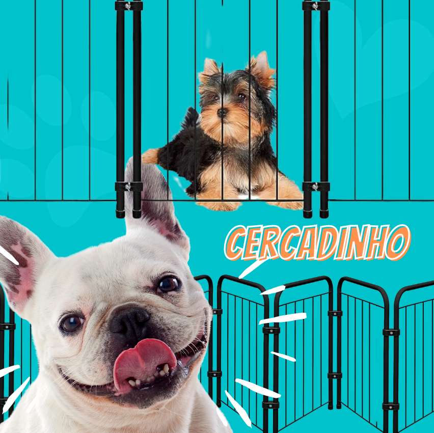 Cercado Pet Para Cães Pequenos Portátil Dobrável Com 5 Módulos Preto na Amazon