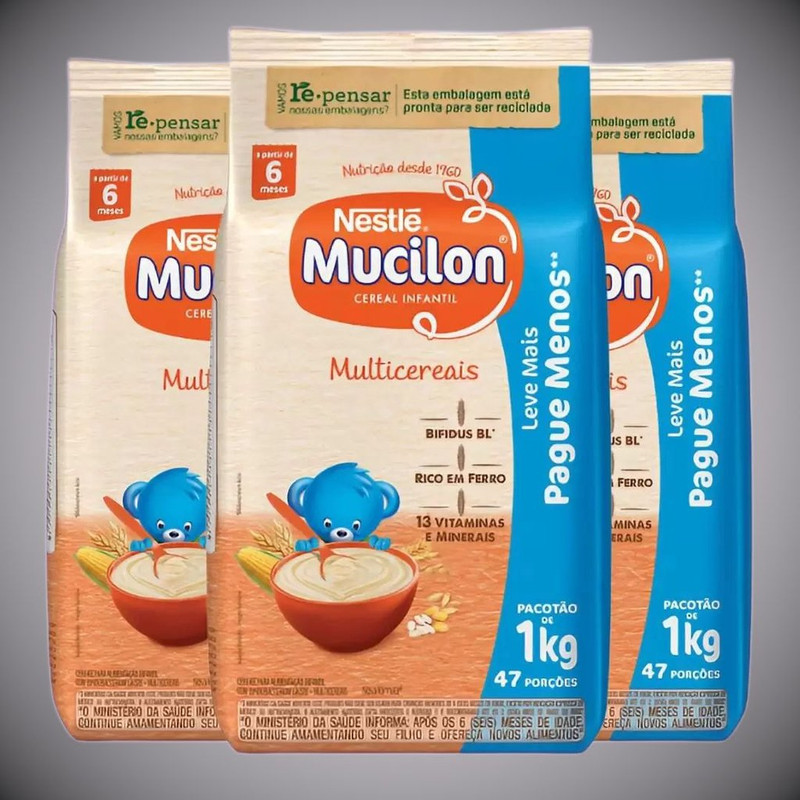 Cereal Infantil Mucilon Arroz e Aveia Integral 1kg na Amazon