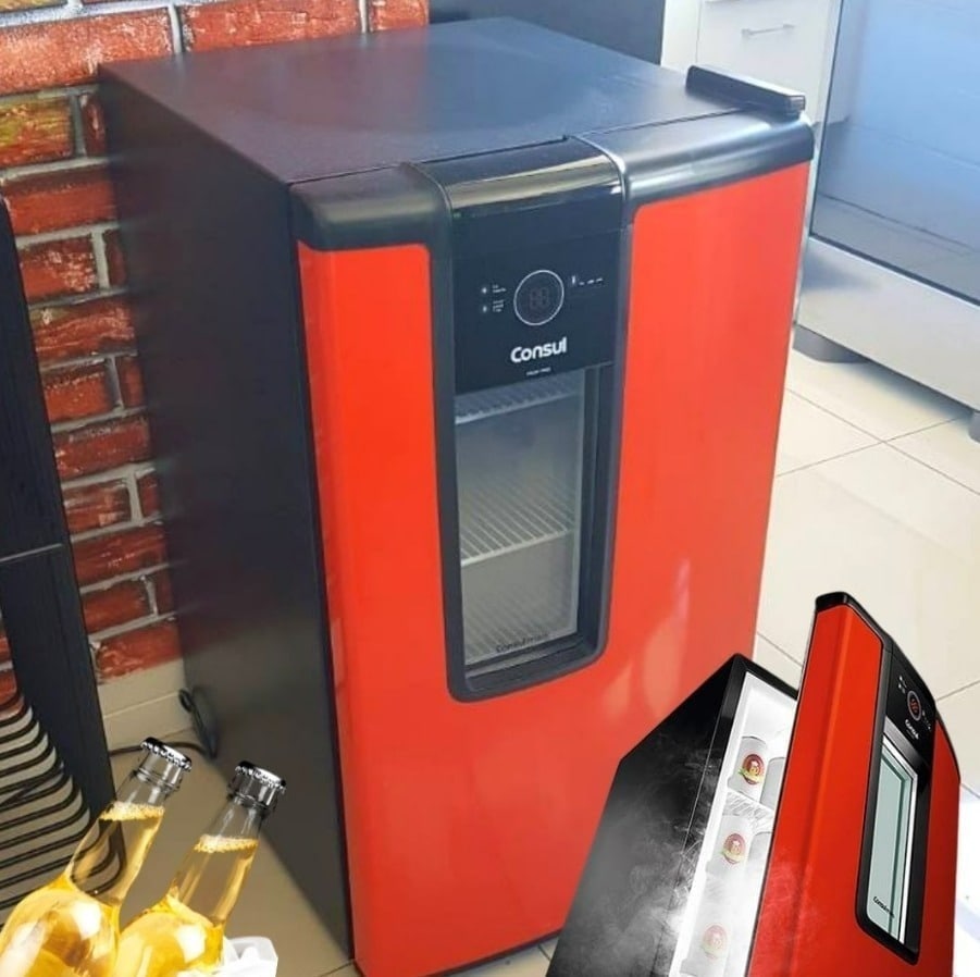 Cervejeira Consul Mais CZD12AV Vertical Vermelha – 82L Frost Free na Magazine Luiza