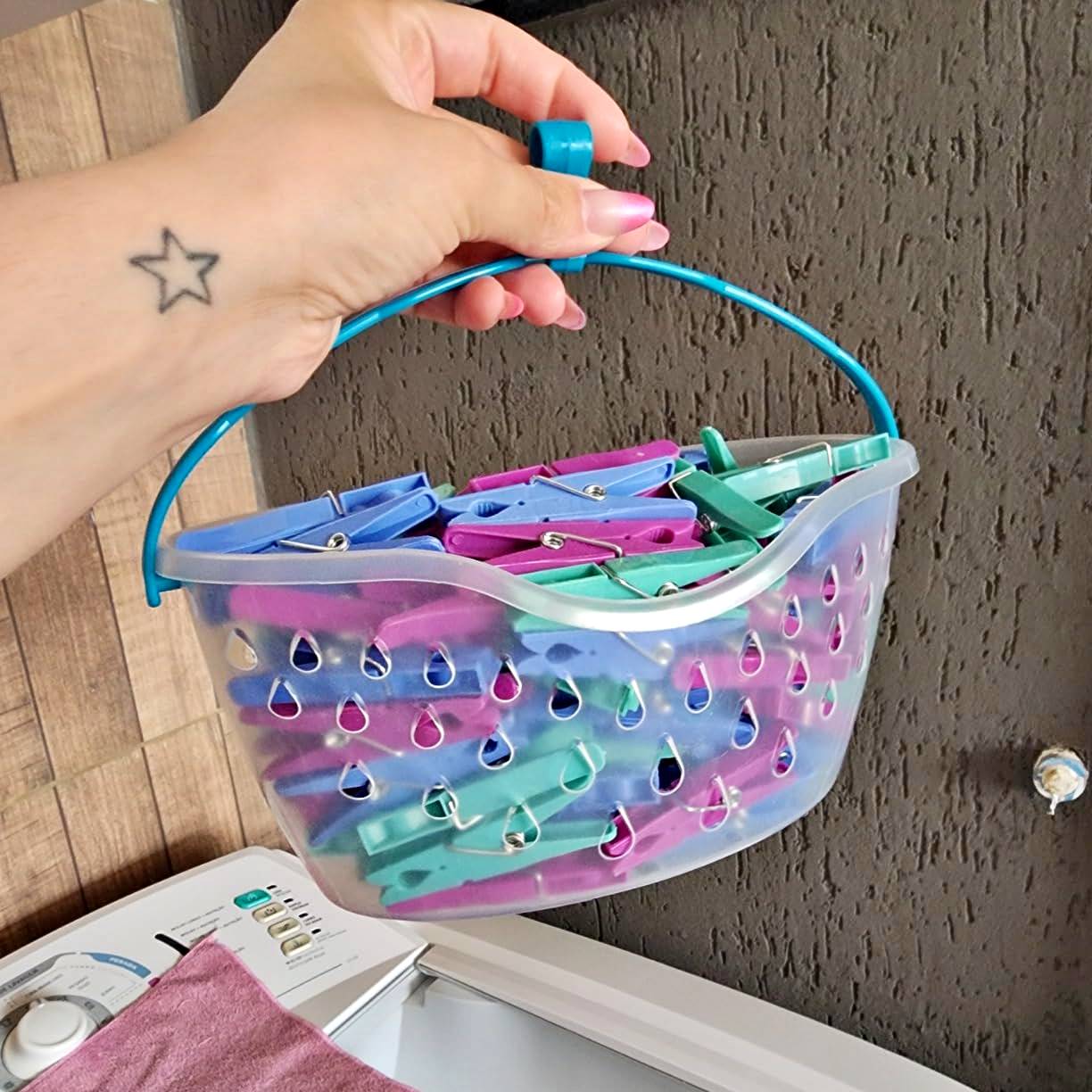 Cesto de Prendedores de roupa Compact, 48 Peças, Multicor, LAV3765, Flash Limp na Amazon