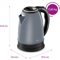 Chaleira Elétrica Inox Elgin Sem Fio 1,8 Litros Cinza Lunar 220V na Amazon