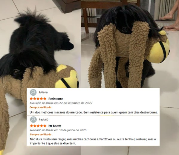 Chalesco Brinquedo Macaco Marrom para Cães na Amazon
