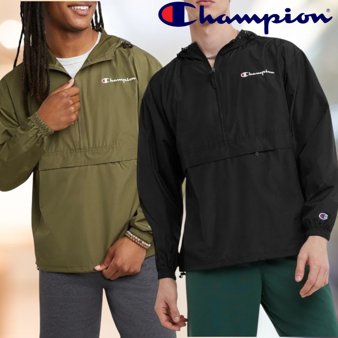 Champion Jaqueta masculina empacotável para estádio na Amazon