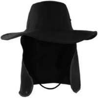 Chapéu Pescador Camping Australiano Proteção Nuca Pescoço Uv (Preto) na Amazon