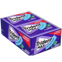 Chiclete Trident Max Menta Blueberry Sem Açúcar - Caixa Com 14 Unid. De 16,5g na Amazon