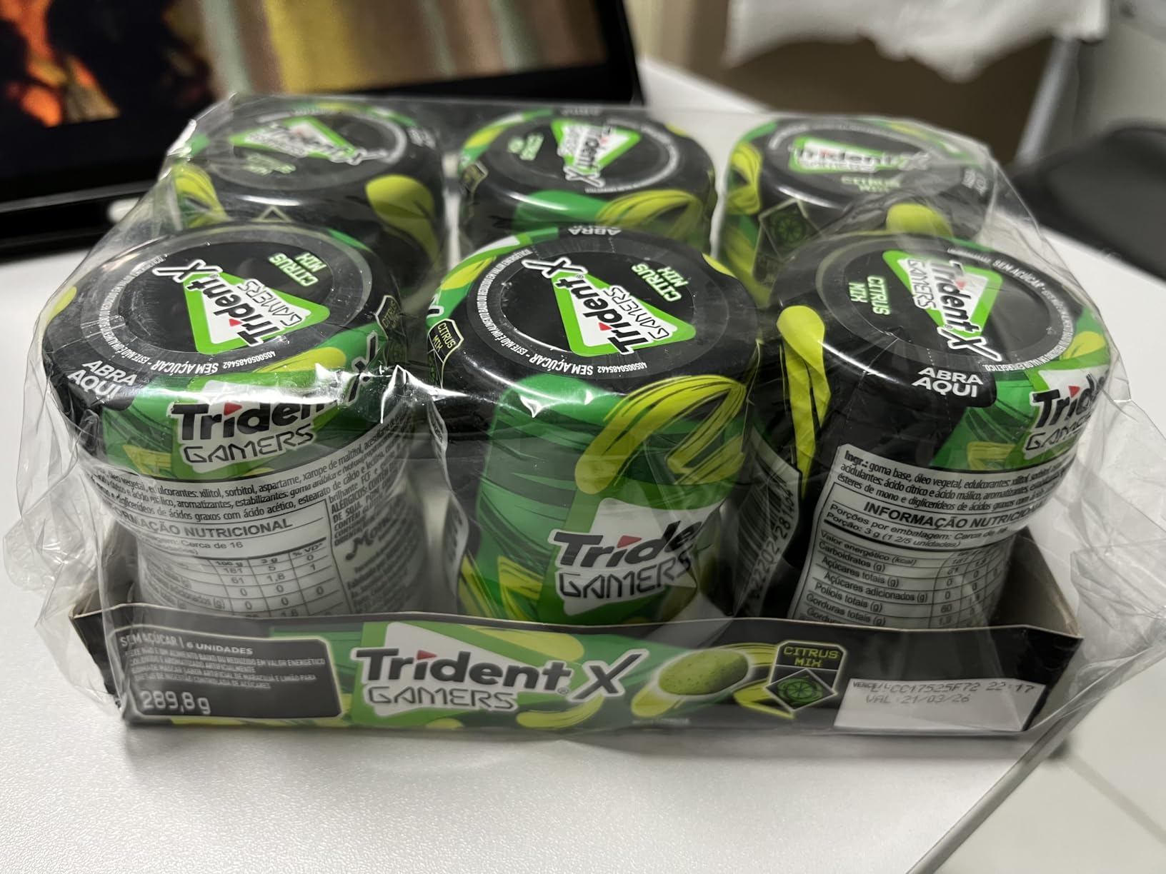 Chiclete Trident X Gamers Citrus Mix – Caixa com 6 unid de 48,3g na Amazon
