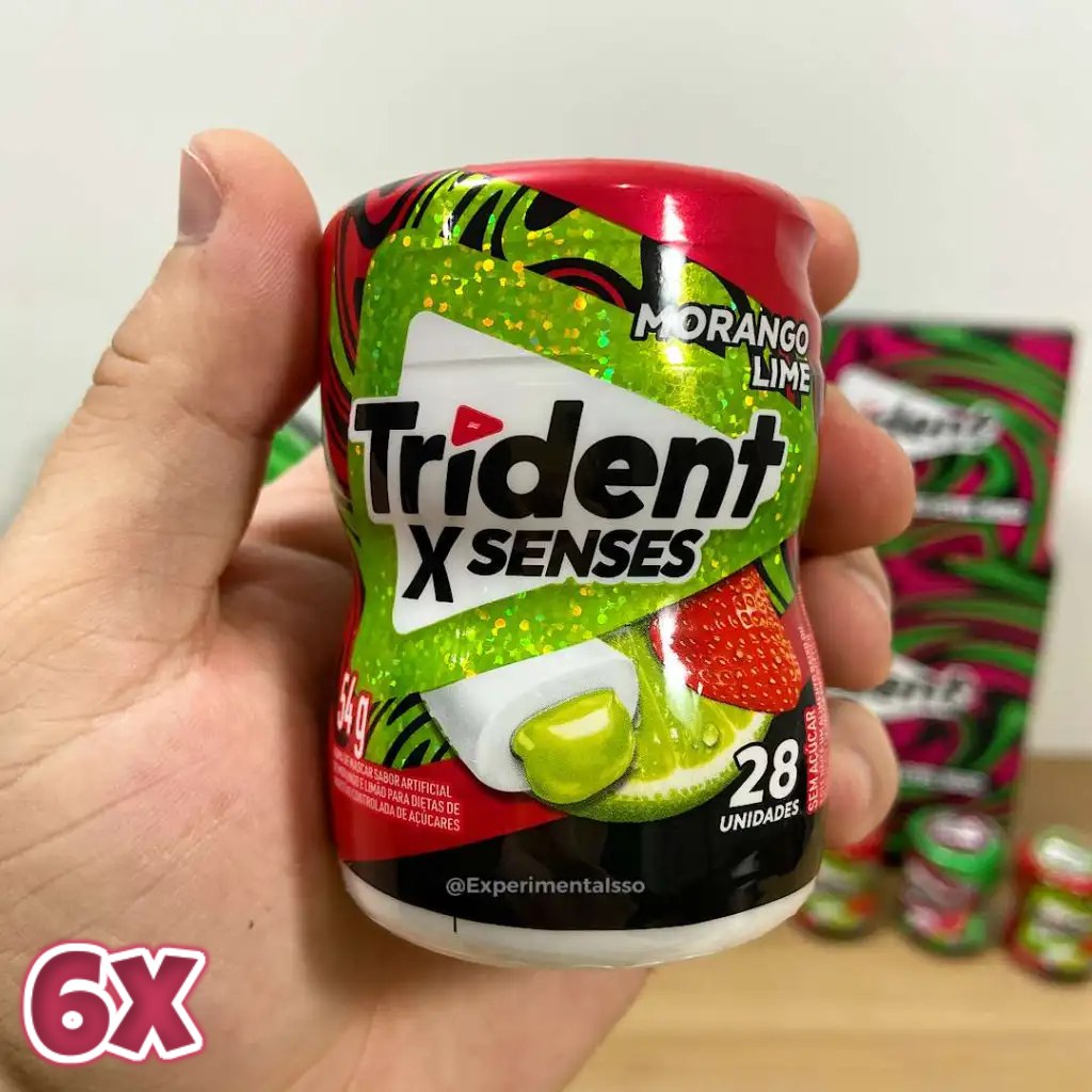 Chiclete Trident X Senses Display – 6 Garrafas com 28 Unidades 54g na Magazine Luiza