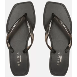 Chinelo de Dedo Preto Transparência Brizza Square na ZZ Mall