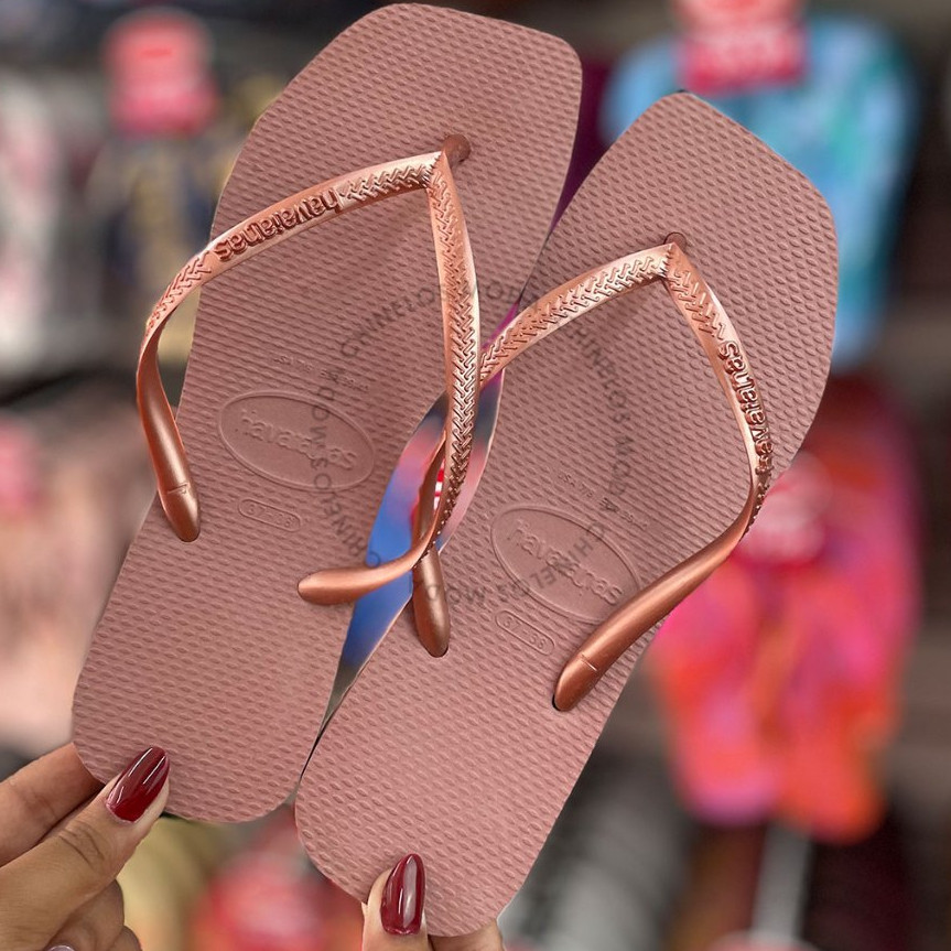 Chinelo Havaianas Slim Square Canyon Clay na Amazon