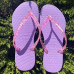 Chinelo Sandalias Havaianas Slim Logo Metallic, Havaianas, meninas na Amazon